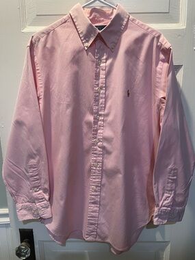 Ralph Lauren Classic Fit Pink Button-Down Shirt, Size 16 1/2 32/33